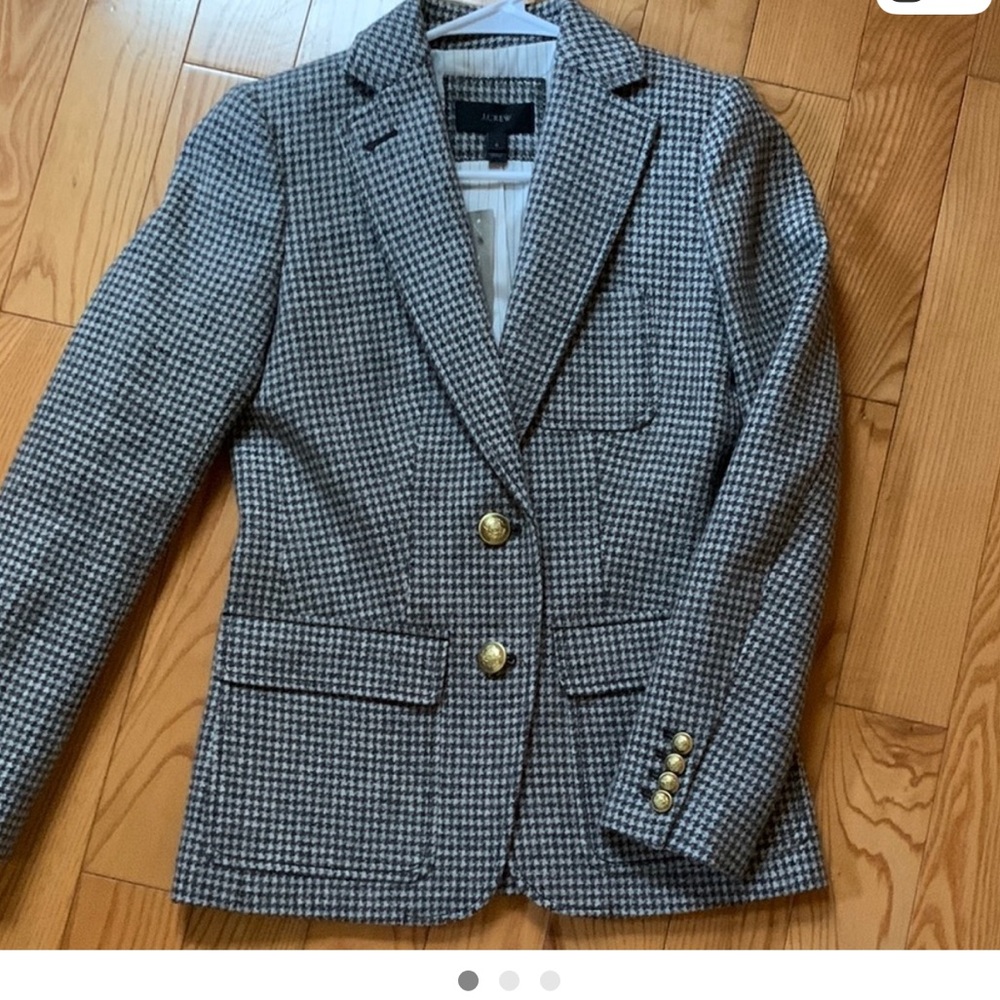 New NWT J. Crew Houndstooth Wool Jacket Blazer 00